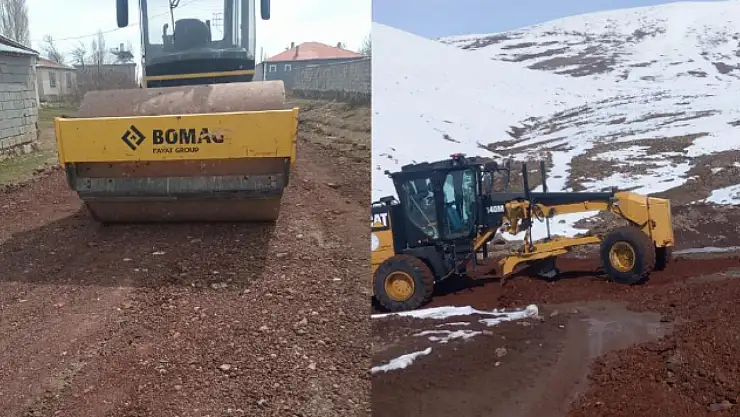 Erciş'de yol çalışmaları sürüyor
