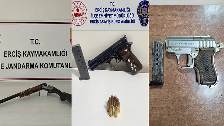 Erciş'te ruhsatsız silah ele geçirildi