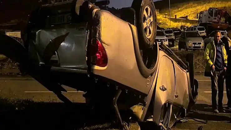 Erzurum'da kamyonet takla attı: 1 yaralı