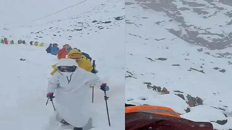 Everest'teki kar fırtınası nedeniyle bin kişi dağda mahsur kaldı
