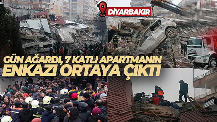 Gün ağardı, 7 katlı apartmanın enkazı ortaya çıktı