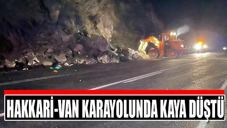 Hakkari-Van karayolunda kaya düştü