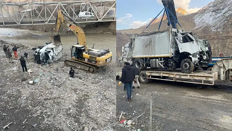 Hakkari-Van yolunda 3 kişinin yaralanmasına neden olan kamyon kaza yerinden kaldırıldı