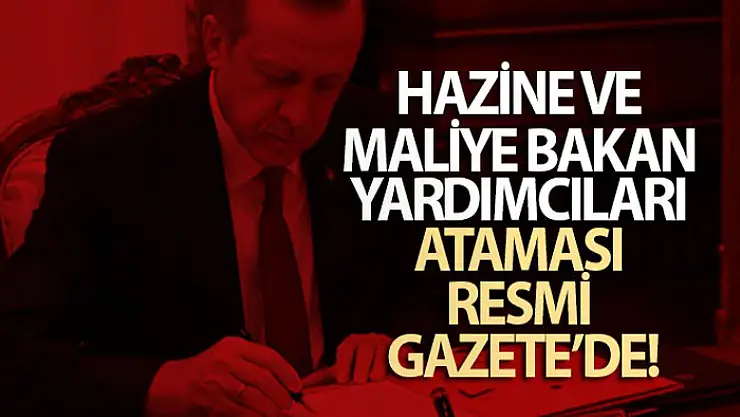 Hazine ve Maliye Bakan Yardımcıları ataması Resmi Gazete'de