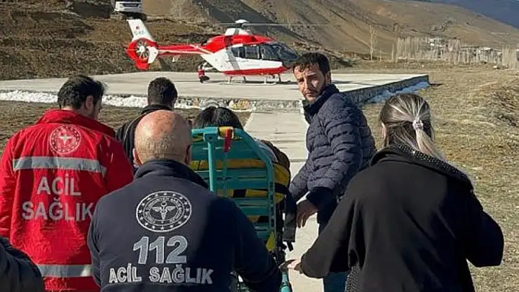 Helikopter ambulans 35 haftalık gebe hasta için havalandı