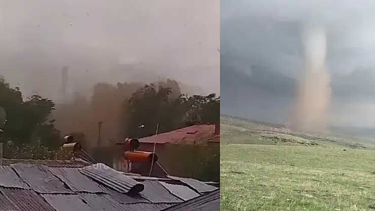 Hortum evlerin çatılarını uçurdu