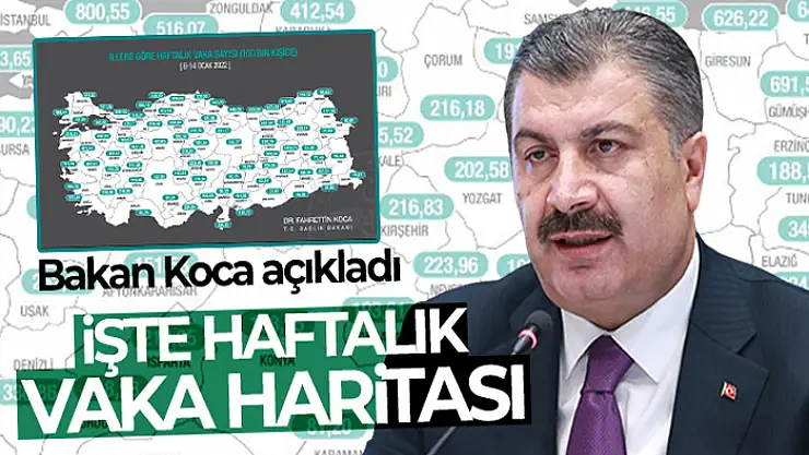İllere göre haftalık vaka haritası açıklandı!