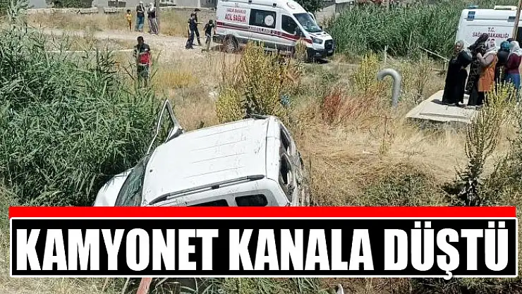 Kamyonet kanala düştü