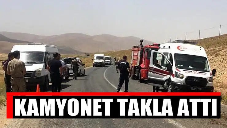 Kamyonet takla attı