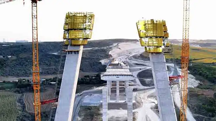 Kanal İstanbul'un ilk köprüsünde son durum: 110 metreye ulaştı