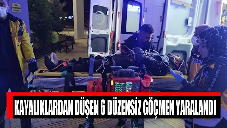 Kayalıklardan düşen 6 düzensiz göçmen yaralandı