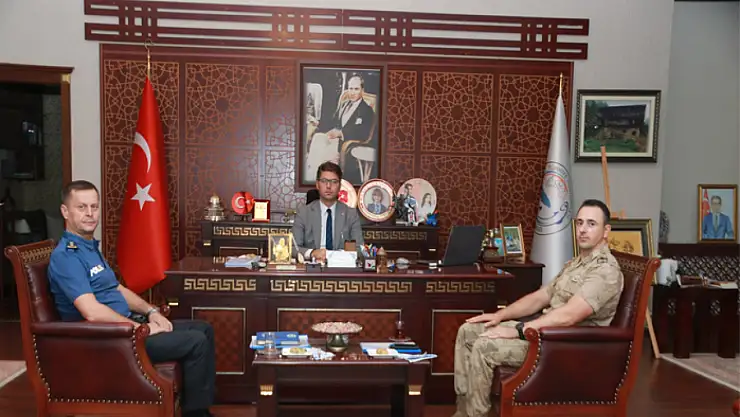 Kaymakam Karaloğlu, İlçe Emniyet Müdürü Canpolat'ı kabul etti