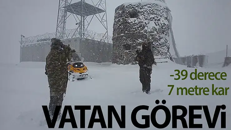 Mehmetçikten eksi 39 derecede 7 metre kar kalınlığında vatan görevi