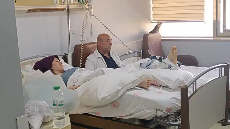 Müdür Aras'tan kazada yaralanan öğretmene ziyaret