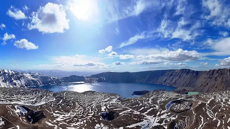Nemrut Kalderası havadan görüntülendi