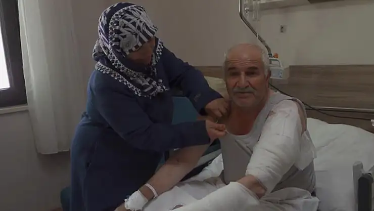 Ot biçen vatandaş kurt saldırısına uğradı