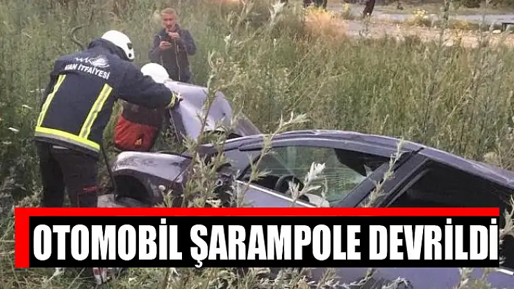 Otomobil şarampole devrildi
