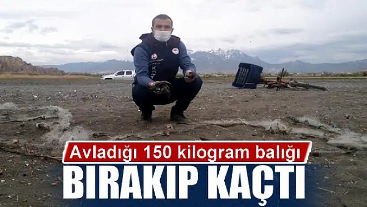 Bisikletli kaçak avcı, avladığı 150 kilogram balığı bırakıp kaçtı