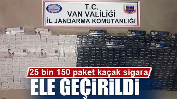 Jandarma ekipleri 25 bin 150 paket kaçak sigara ele geçirdi