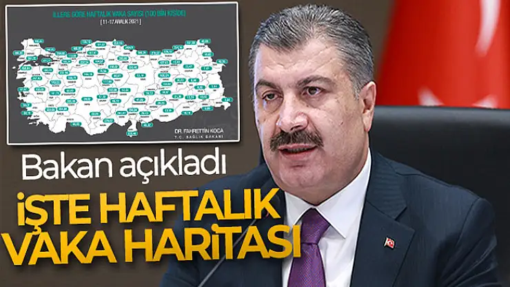 Sağlık Bakanı Koca haftalık vaka haritasını açıkladı