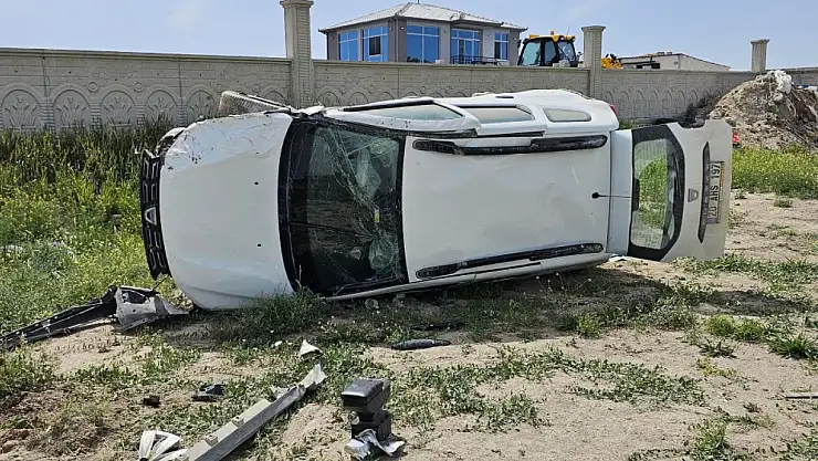 Takla atan araçtan emniyet kemeri sayesinde burnu bile kanamadan kurtuldu