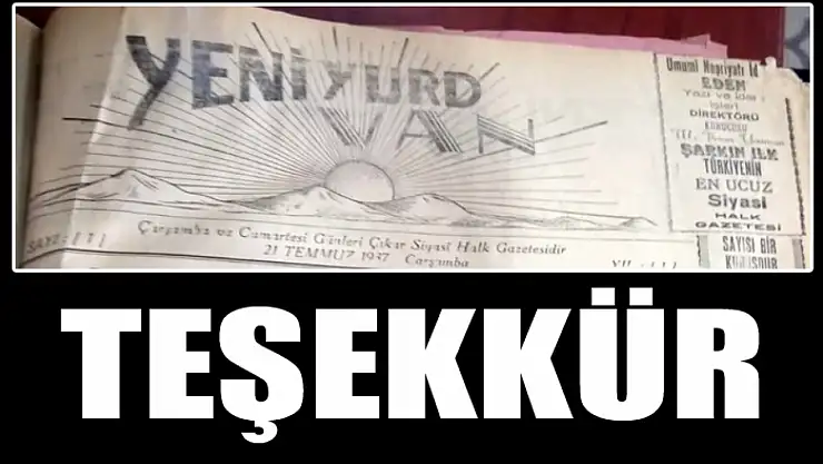 Teşekkür