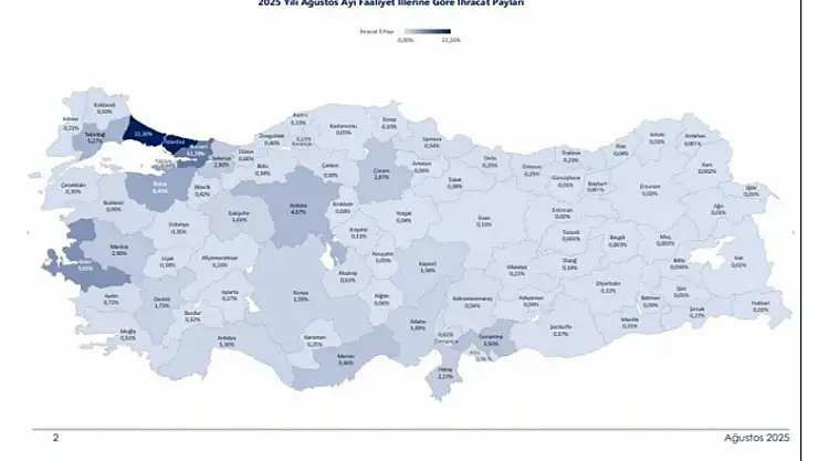 Türkiye'de 45 ilin ihracatı yılın ilk 8 ayında arttı