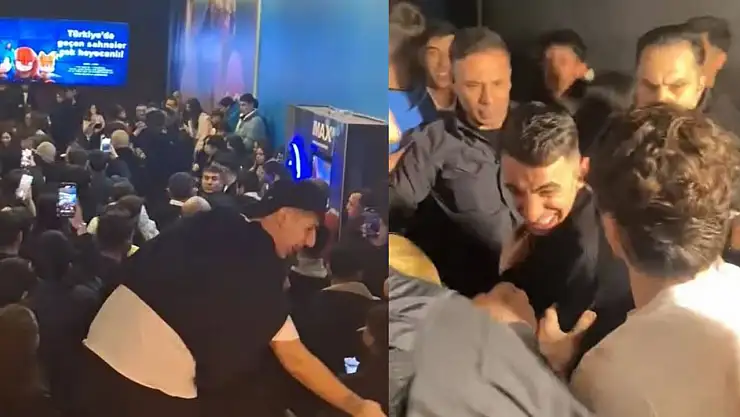 Ünlü isimlerin geldiği film galasında izdiham: Kavga sırasında yangın tüpü sıktılar