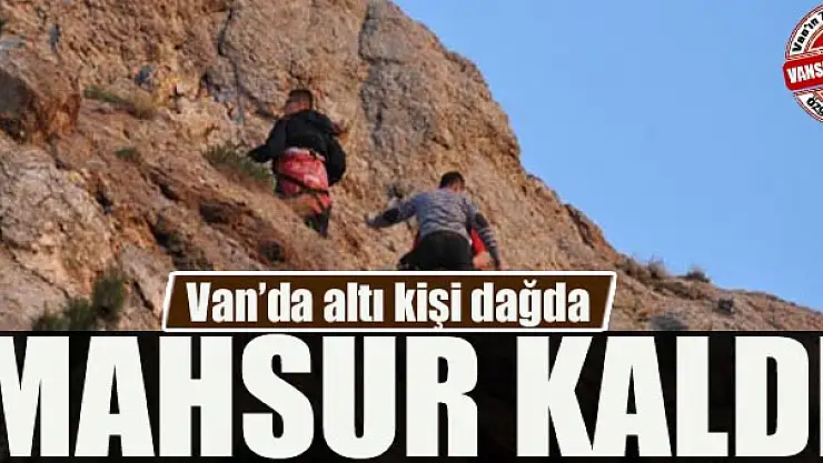 Van'da altı kişi dağda mahsur kaldı
