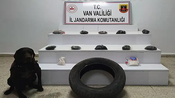 Van'da otomobil lastiğinde uyuşturucu ele geçirildi