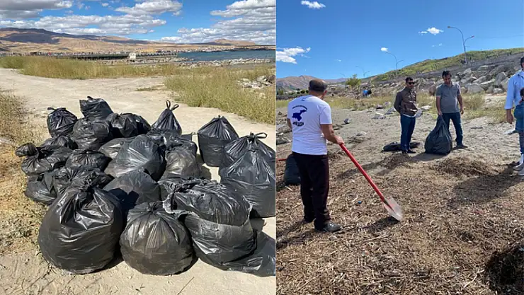 Van Gölü sahilini temizlediler