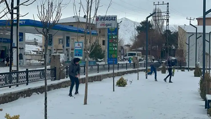 Van Muradiye'de kar yağışı