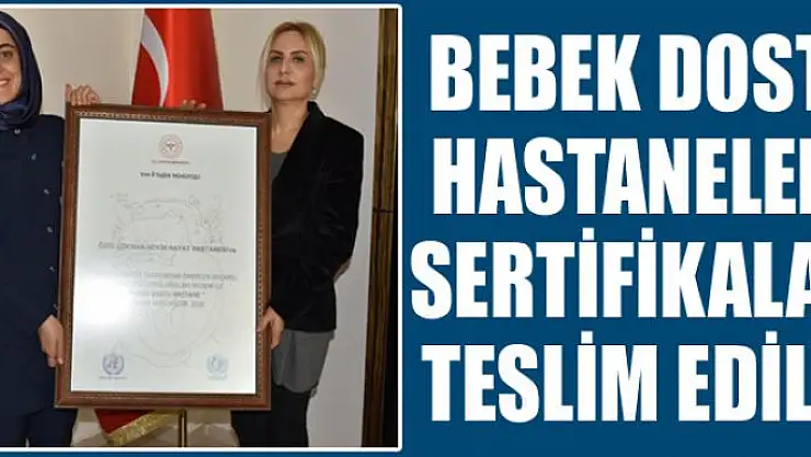 Bebek dostu hastanelere sertifikaları teslim edildi