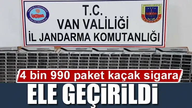 Van'da 4 bin 990 paket kaçak sigara ele geçirildi 