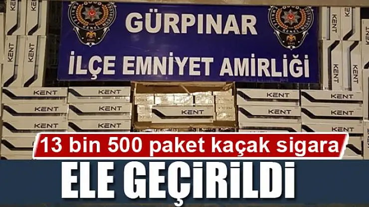 13 bin 500 paket kaçak sigara ele geçirildi