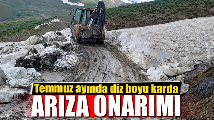 Temmuz ayında diz boyu karda arıza onarımı
