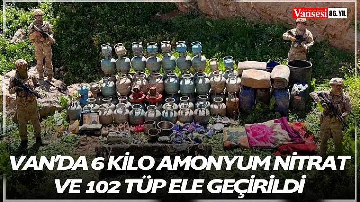 Van'da 6 kilo amonyum nitrat ve 102 tüp ele geçirildi