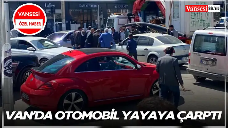 Van'da otomobil yayaya çarptı