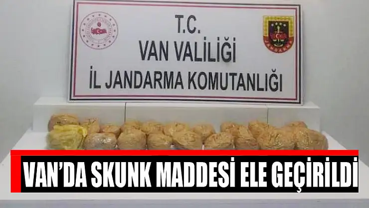 Van'da skunk maddesi ele geçirildi