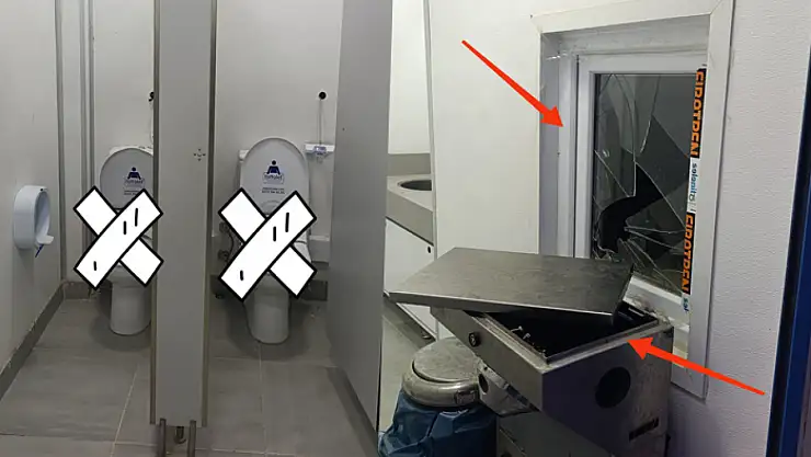 Vandallar, parklardaki modüler tuvaletlere zarar verdi