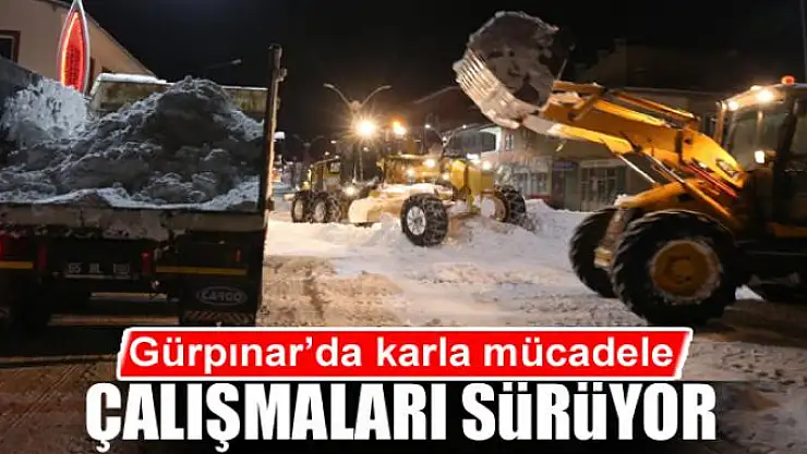 Gürpınar'da karla mücadele çalışması