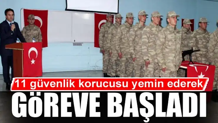 Çaldıran'da 11 güvenlik korucusu yemin ederek göreve başladı