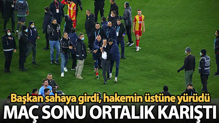 Yeni Malatyaspor-Kayserispor maçı sonrası hakem sahadan çıkamadı