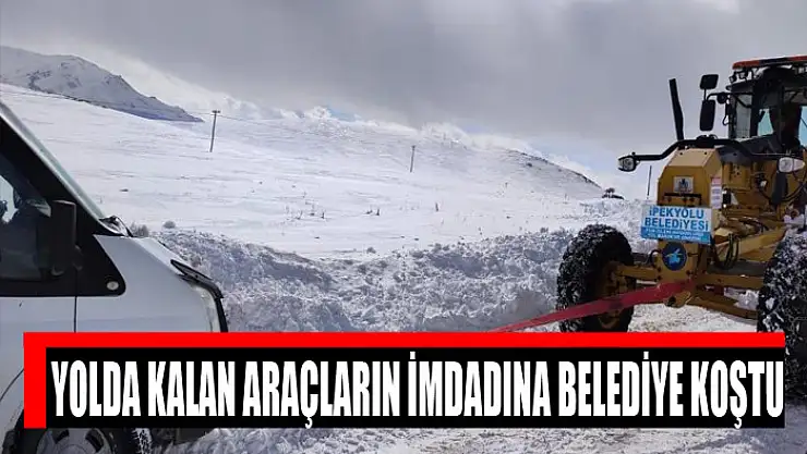Yolda kalan araçların imdadına belediye koştu