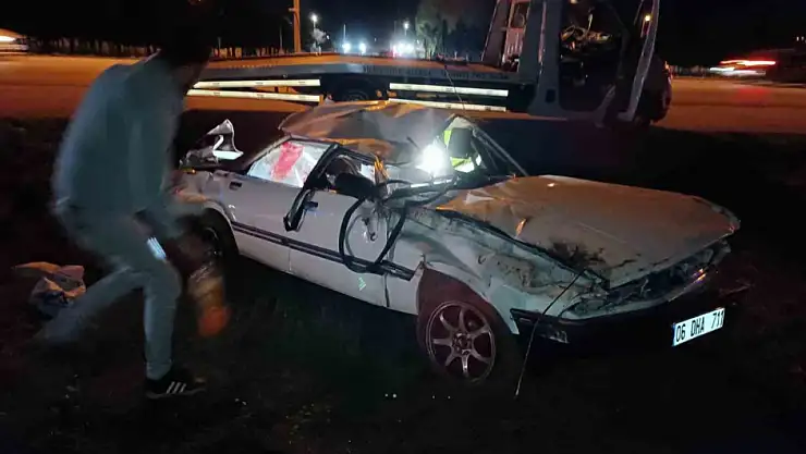 Yoldan çıkan araç takla attı: 4 yaralı