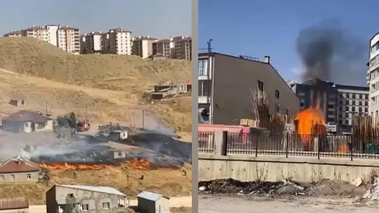 Yüksekova'da çıkan iki farklı yangın kontrol altına alındı