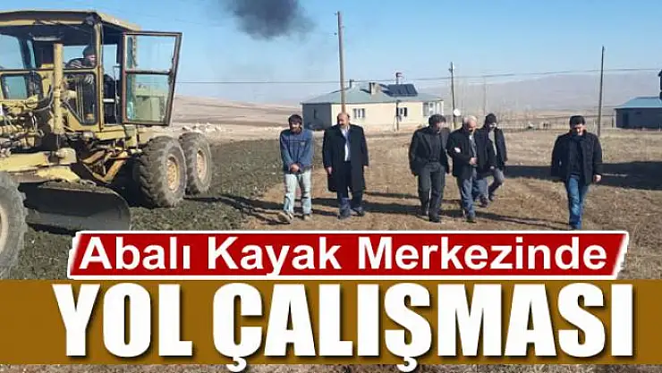 Abalı kayak merkezinde yol çalışması 