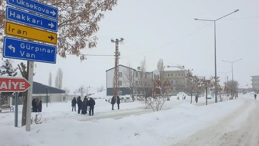 Başkale'de kar yağışı