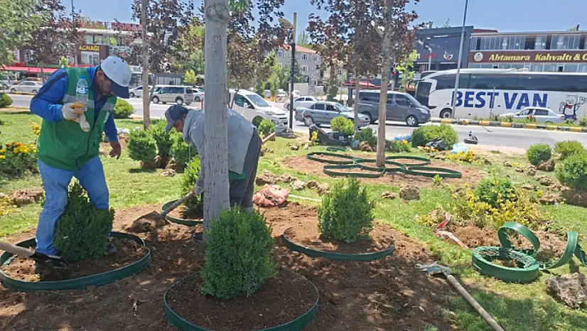 Edremit'te yeşil alan çalışmaları sürüyor
