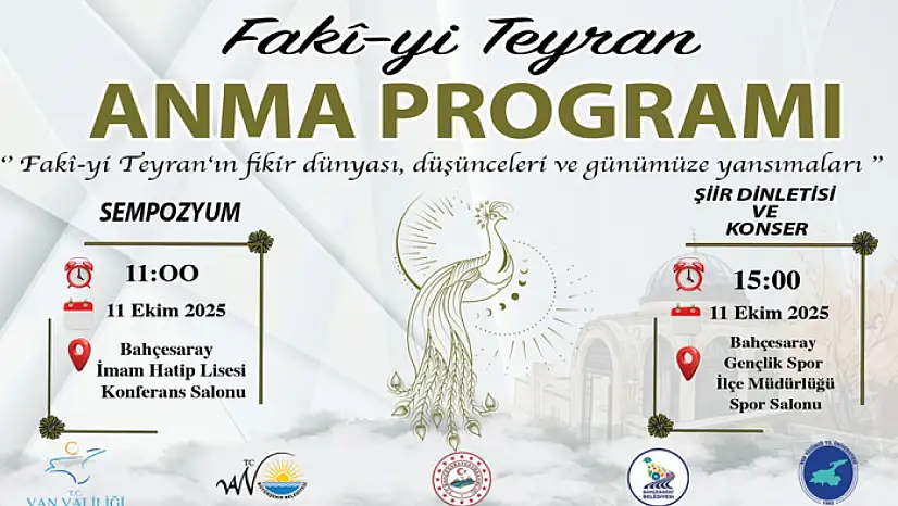 Van'da Fakî-yi Teyran'ı anma programı düzenlenecek